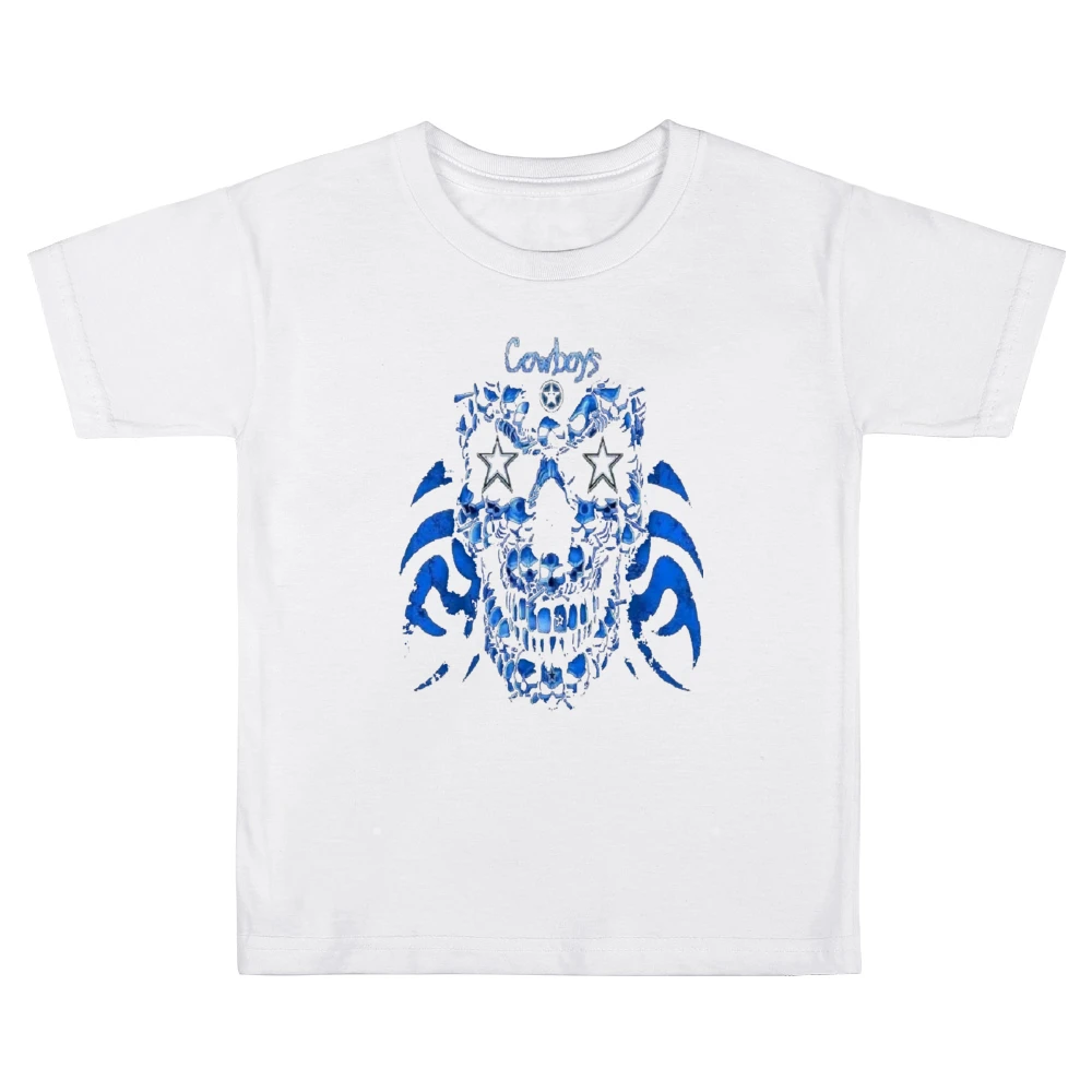 Dallas Cowboys Skull Nfl Tshirt Kids Boys Girls T-Shirt
