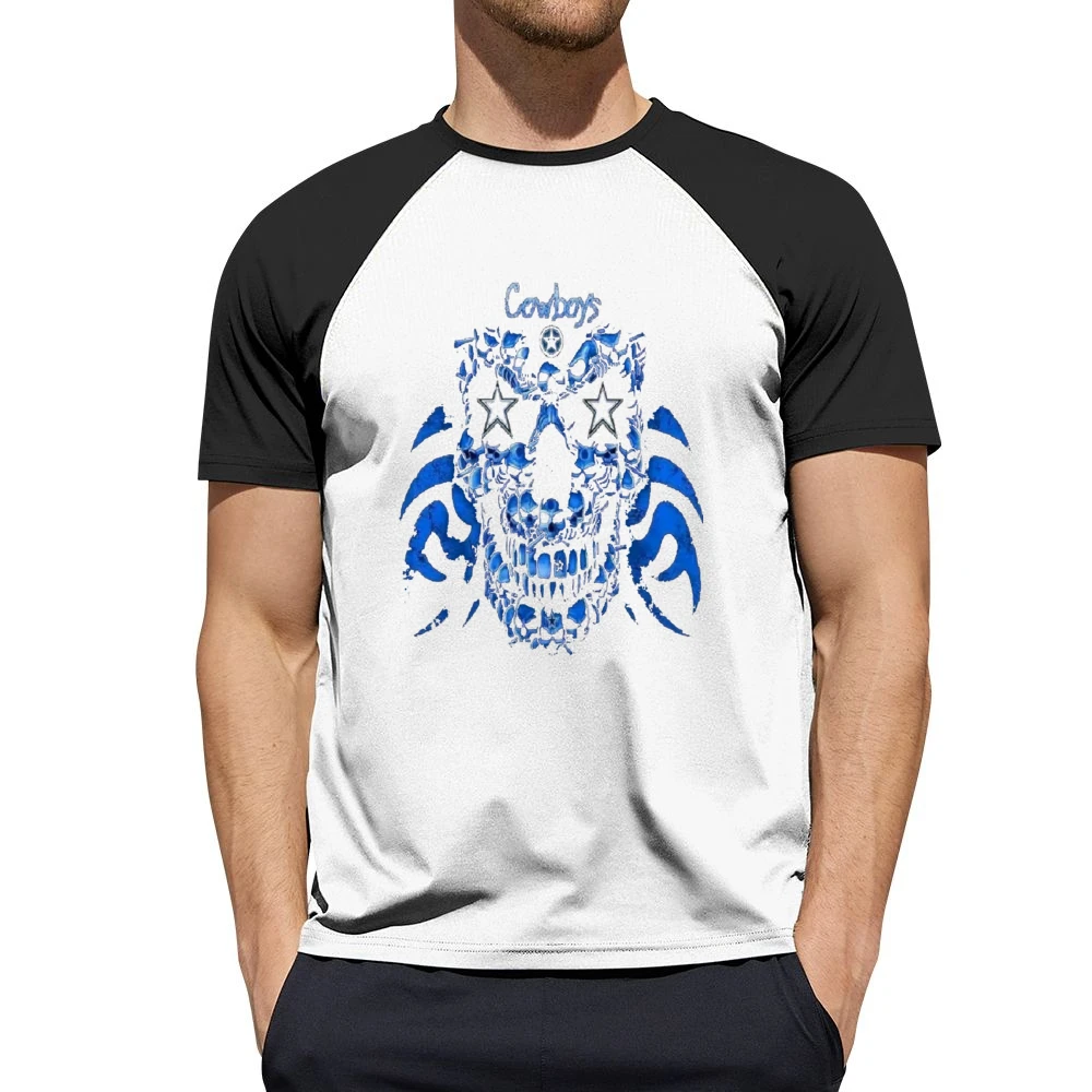 Dallas Cowboys Skull Nfl Tshirt Men Short Sleeve T-Shirt