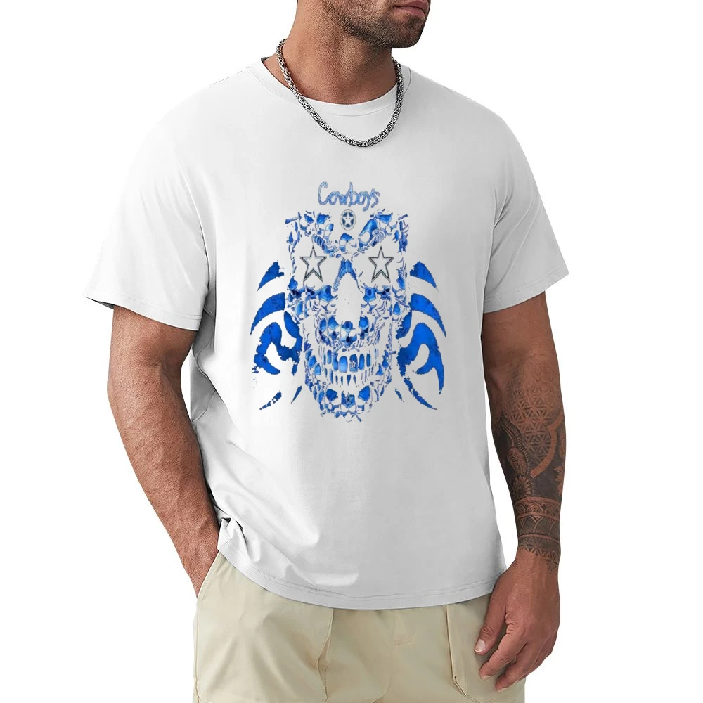 Dallas Cowboys Skull Nfl Tshirt Premium Men T-shirt