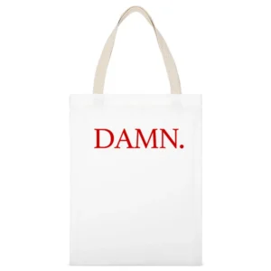 Damn Fun Popular Music Graphic Kendrick Lamar Album Tee Shirt White Canvas Tote Shopping Bag