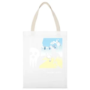 Dancing Reaper White Canvas Tote Shopping Bag