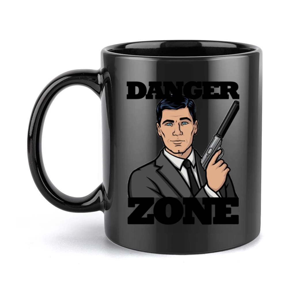Danger Zone Funny Archer Quote Graphic Black Mug