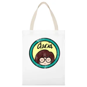 Daria Fun Cool Vintage Style Distressed Look Retro Tv Show Graphic T S White Canvas Tote Shopping Bag