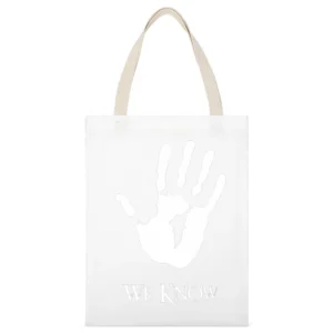 Dark Brotherhood we know hand palm White Canvas Tote Shopping Bag