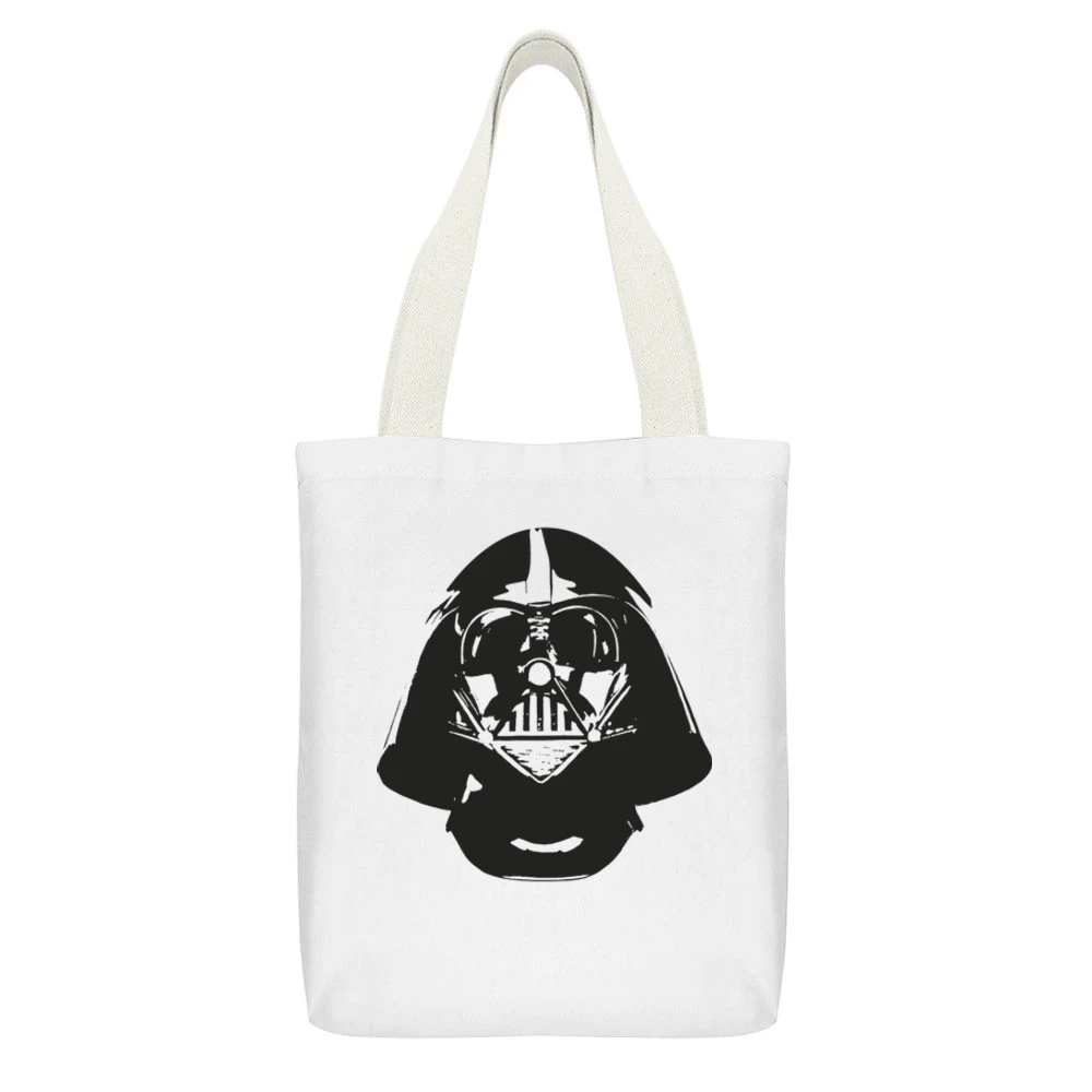 Darth Vader Anakin Skywalker character of the Star Wars saga White Canvas Tote Shopping Bag With Interior Pocket