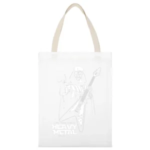 Darth Vader Heavy Medal White Canvas Tote Shopping Bag