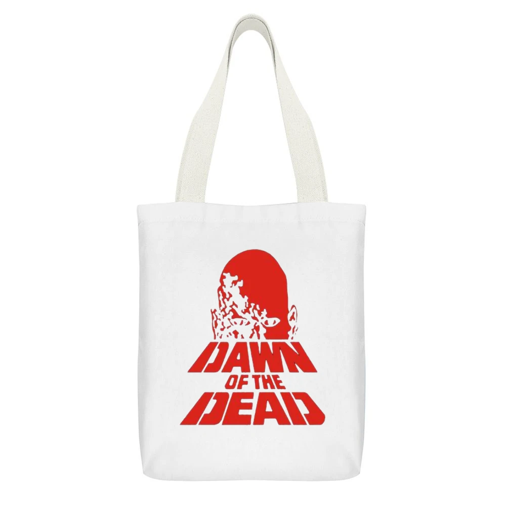 Dawn of the Dead Tshirt White Canvas Tote Shopping Bag With Interior Pocket