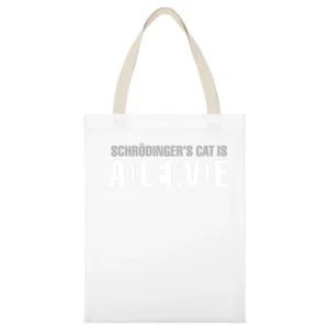Dead and Alive - schrodinger cat White Canvas Tote Shopping Bag