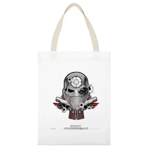 Deadshot Suicide Squad Tshirt White Canvas Tote Shopping Bag