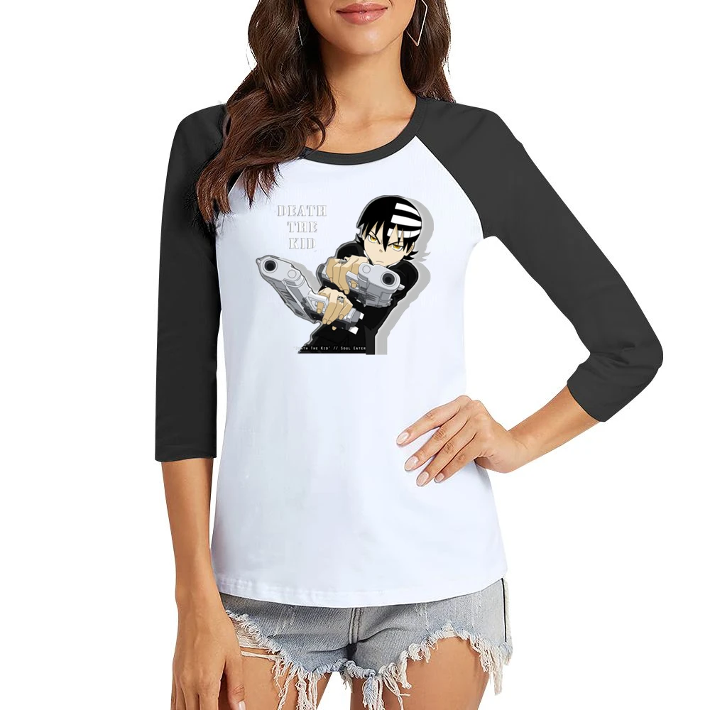 Death The Kid dtk Soul eater manga games Women Ladies 3-4 Sleeve T-Shirt