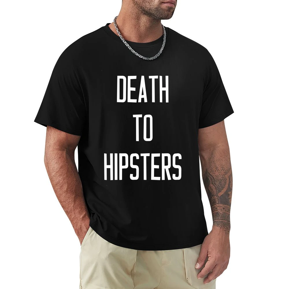 Death To Hipsters Funny Popular Graphic Tee Shirt Premium Men T-shirt