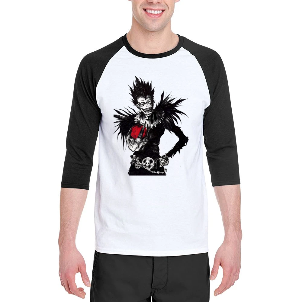 Death slayer god reaper Shinigami Ryuuk with an apple Death Note manga Men 3/4 Sleeve T-Shirt