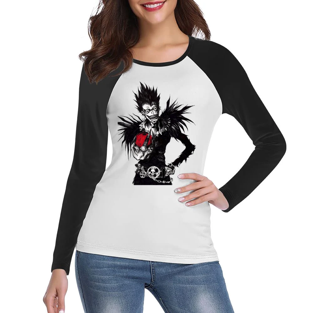Death slayer god reaper Shinigami Ryuuk with an apple Death Note manga Women Ladies Long Sleeve T-Shirt