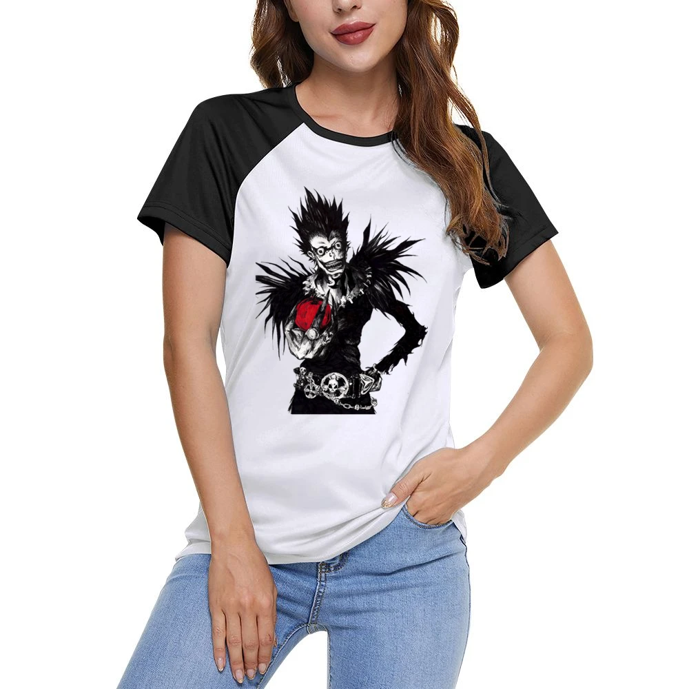 Death slayer god reaper Shinigami Ryuuk with an apple Death Note manga Women Ladies Short Sleeve T-Shirt