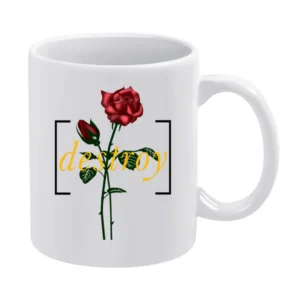 Destroy Red Rose Eternal Love Graphic White Mug