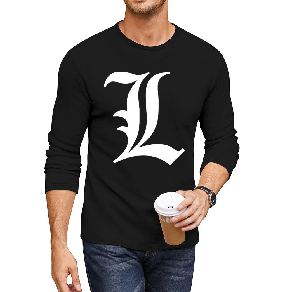 Detective L Death Note Anime Manga Men CrewNeck Long Sleeve T-Shirt