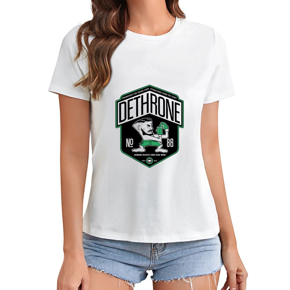 Dethrone Connor Mcgregor Tshirt (all Styles And Colors Available) Asian Size Women Ladies T-shirt