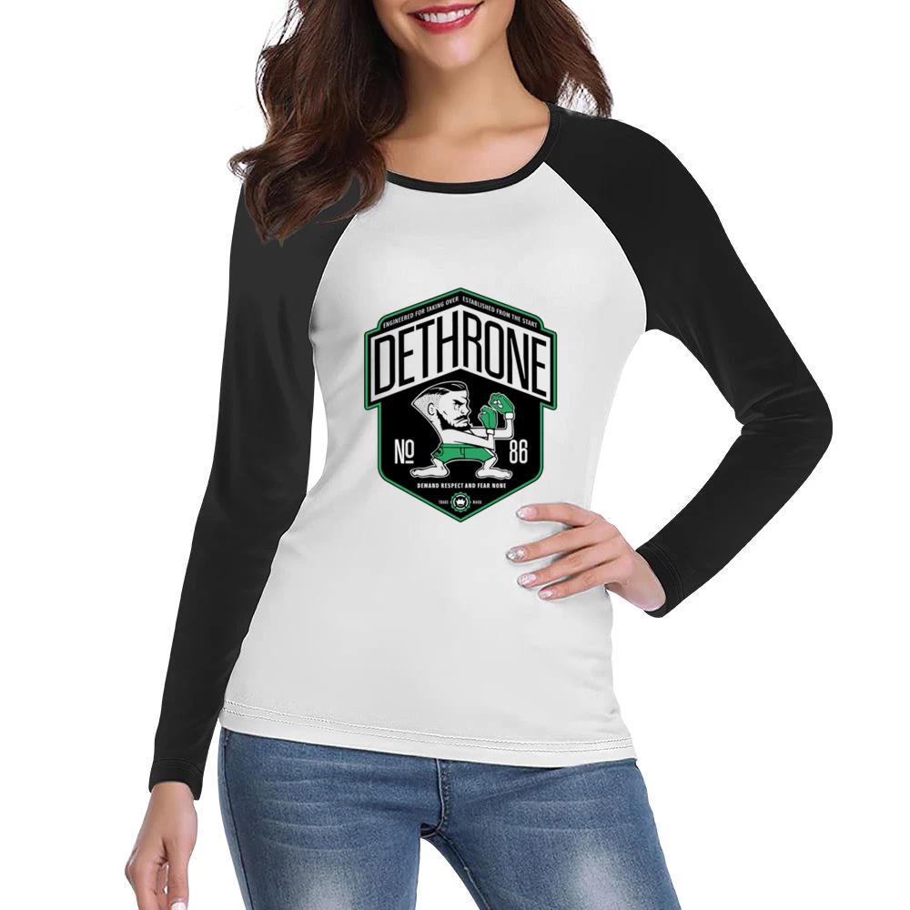 Dethrone Connor Mcgregor Tshirt (all Styles And Colors Available) Women Ladies Long Sleeve T-Shirt