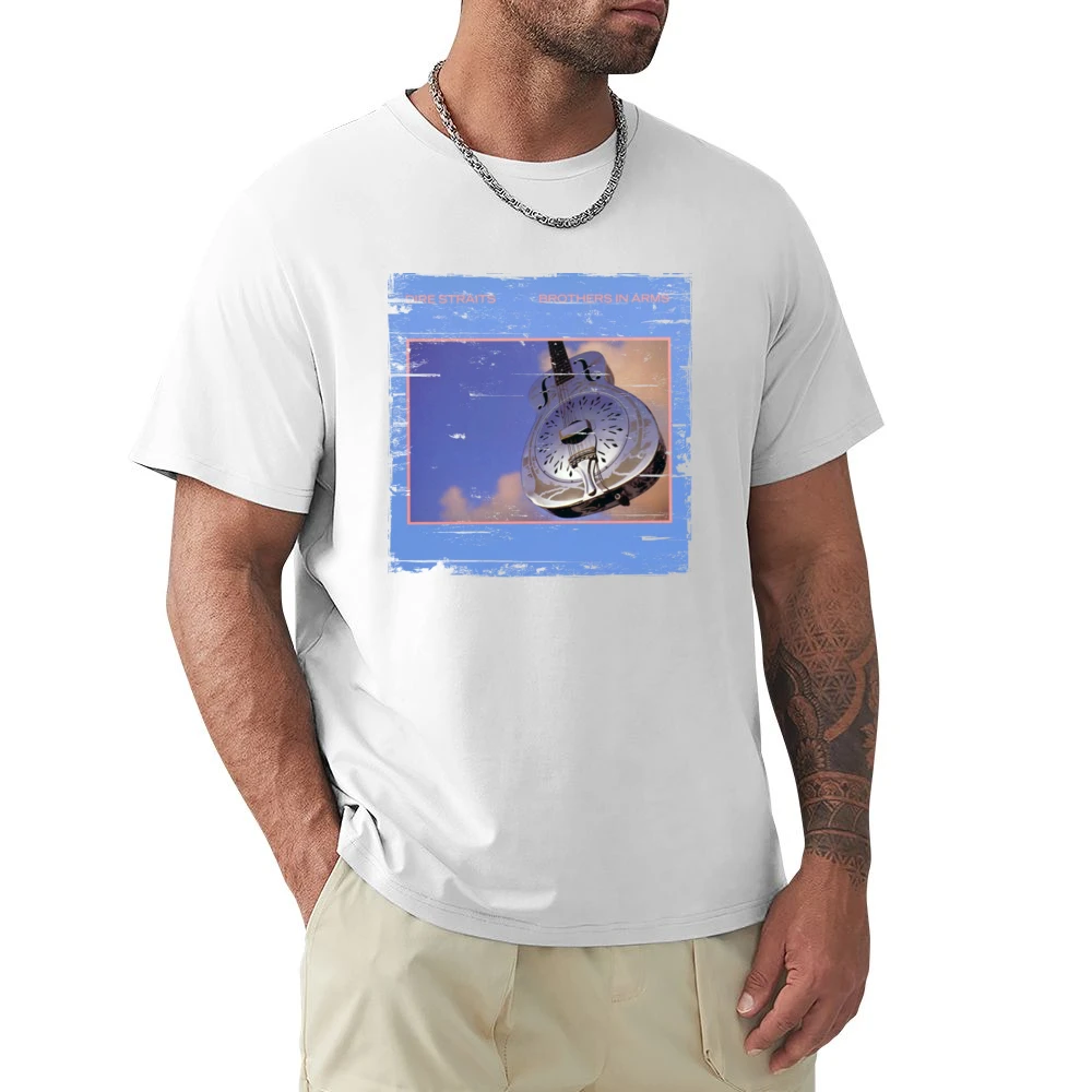 Dire Straits Brothers In Arms Album Cover Distressed Image Premium Men T-shirt