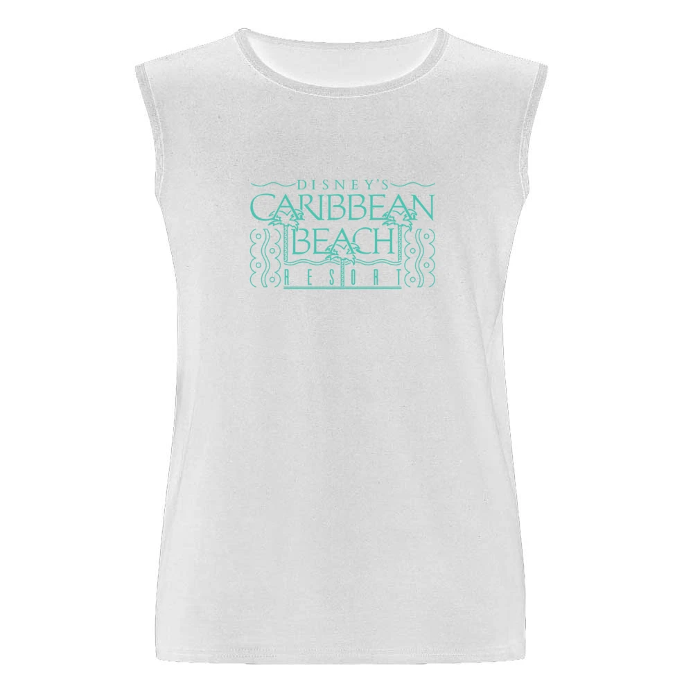 Disney's Caribbean Beach Resort Fun Vintage Cool Graphic Retro Tee Shi Men Sleeveless T-Shirt