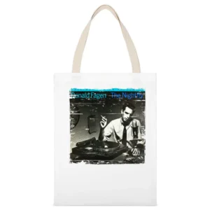 Donald Fagen The Nightfly Album Cover Distressed Image White Canvas Tote Shopping Bag