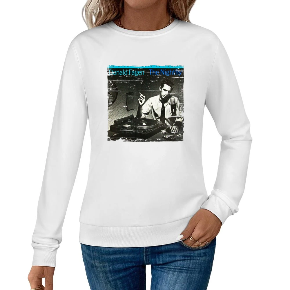 Donald Fagen The Nightfly Album Cover Distressed Image Women Pullover Sweatshirt
