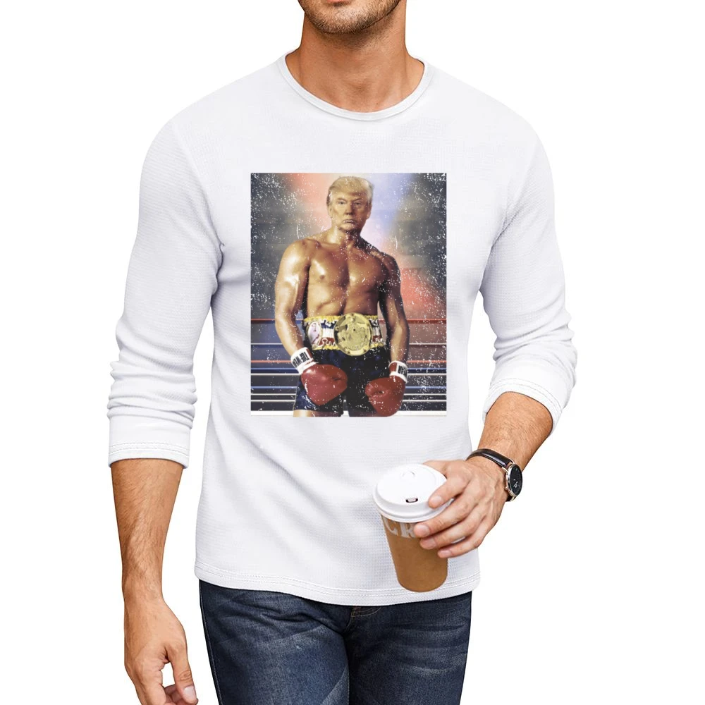 Donald Trump As Ivan Drago Rocky 4 Funny Distressed Men CrewNeck Long Sleeve T-Shirt