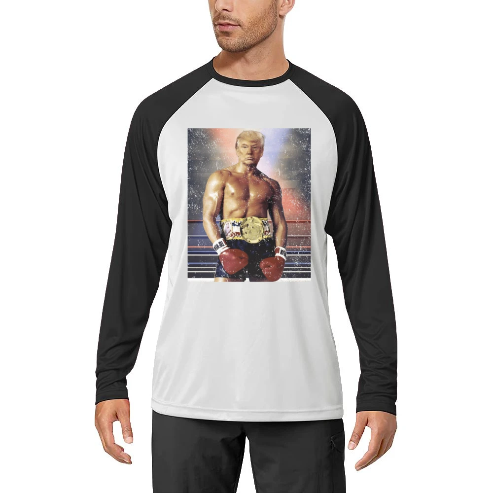 Donald Trump As Ivan Drago Rocky 4 Funny Distressed Men Long Sleeve T-Shirt