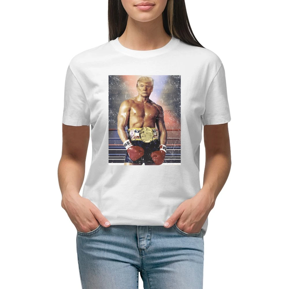 Donald Trump As Ivan Drago Rocky 4 Funny Distressed Premium Women Ladies T-shirt