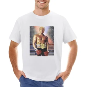 Donald Trump As Ivan Drago Rocky 4 Funny Distressed White Asian Size Men T-Shirt