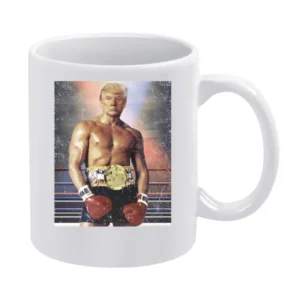 Donald Trump As Ivan Drago Rocky 4 Funny Distressed White Mug