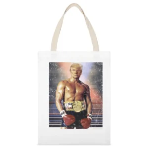 Donald Trump As Ivan Drago Rocky 4 Funny Distressed White White Canvas Tote Shopping Bag
