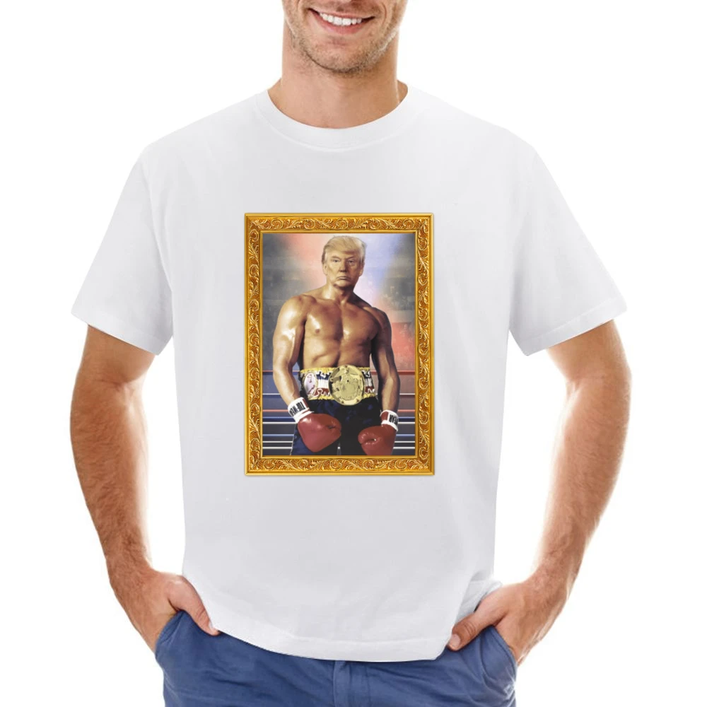 Donald Trump As Ivan Drago Rocky 4 Gold Frame Funny White Asian Size Men T-Shirt