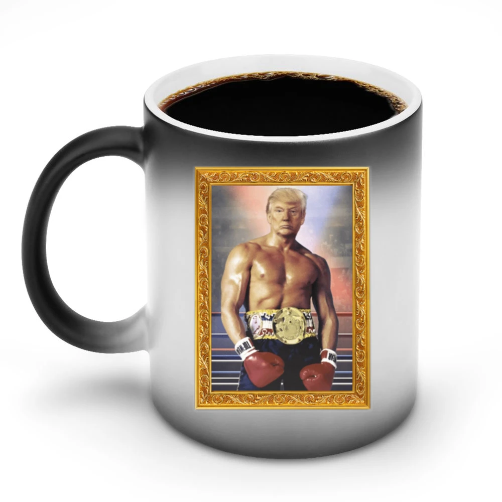 Donald Trump As Ivan Drago Rocky 4 Gold Frame Funny White Discoloration Mug