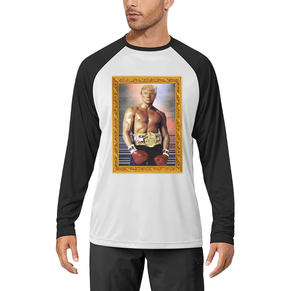 Donald Trump As Ivan Drago Rocky 4 Gold Frame Funny White Men Long Sleeve T-Shirt