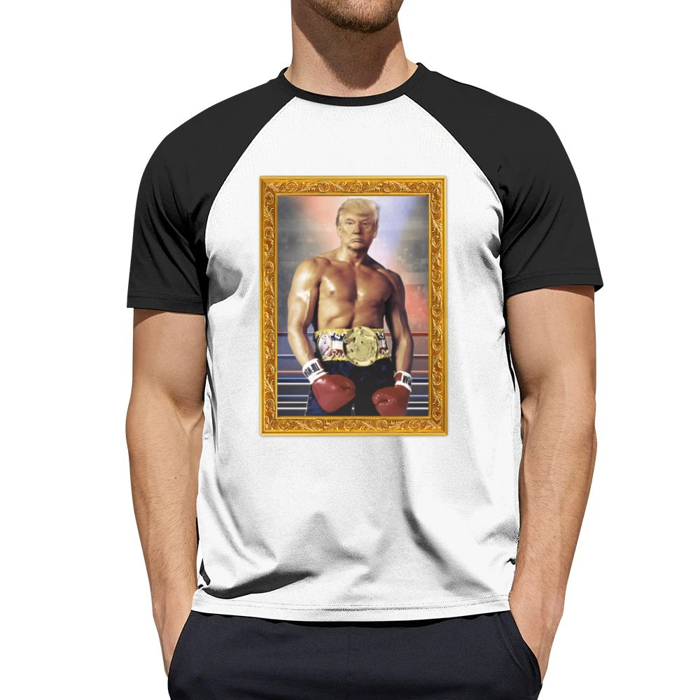Donald Trump As Ivan Drago Rocky 4 Gold Frame Funny White Men Short Sleeve T-Shirt