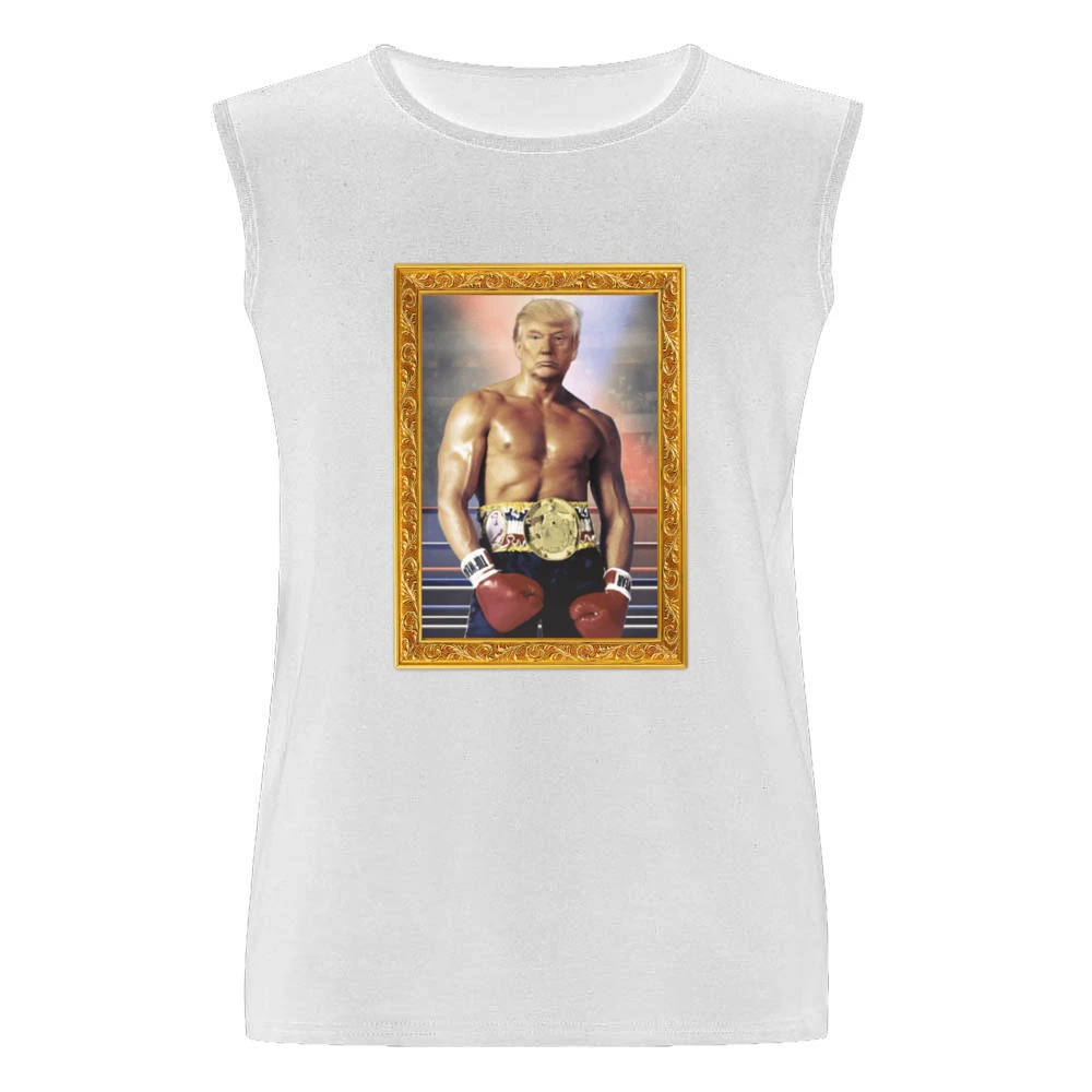 Donald Trump As Ivan Drago Rocky 4 Gold Frame Funny White Men Sleeveless T-Shirt