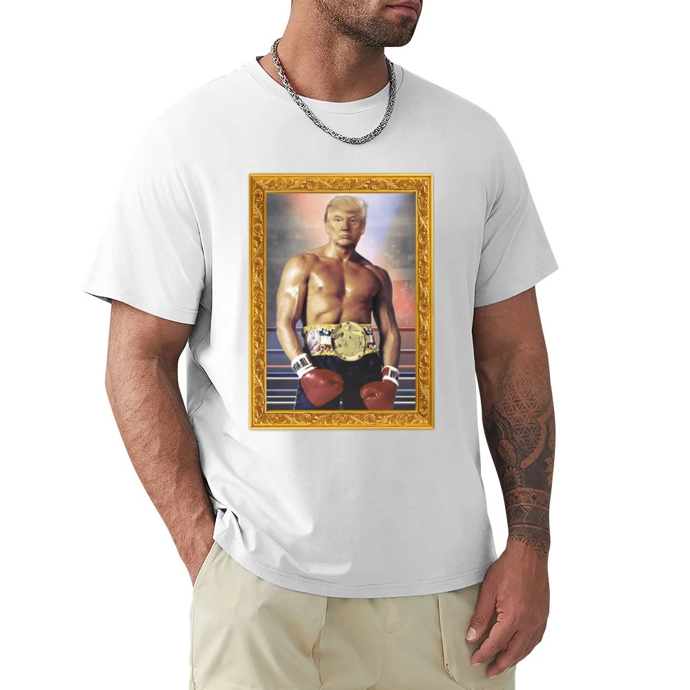Donald Trump As Ivan Drago Rocky 4 Gold Frame Funny White Premium Men T-shirt