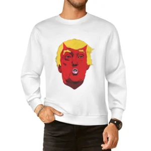 Donald Trump Devil Anti Trump American President Political Graphic Art European Size Pullover Sweater