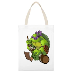 Donatello Teenage Mutant Ninja Turtles white T-Shirt All Size img02 Do White Canvas Tote Shopping Bag
