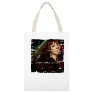 Donna Summer Donna Summer Album Cover Distressed Image White Canvas Tote Shopping Bag