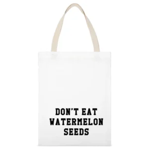 Dont Eat Watermelon Seeds Funny Pregnancy Cool Graphic Baby White Canvas Tote Shopping Bag