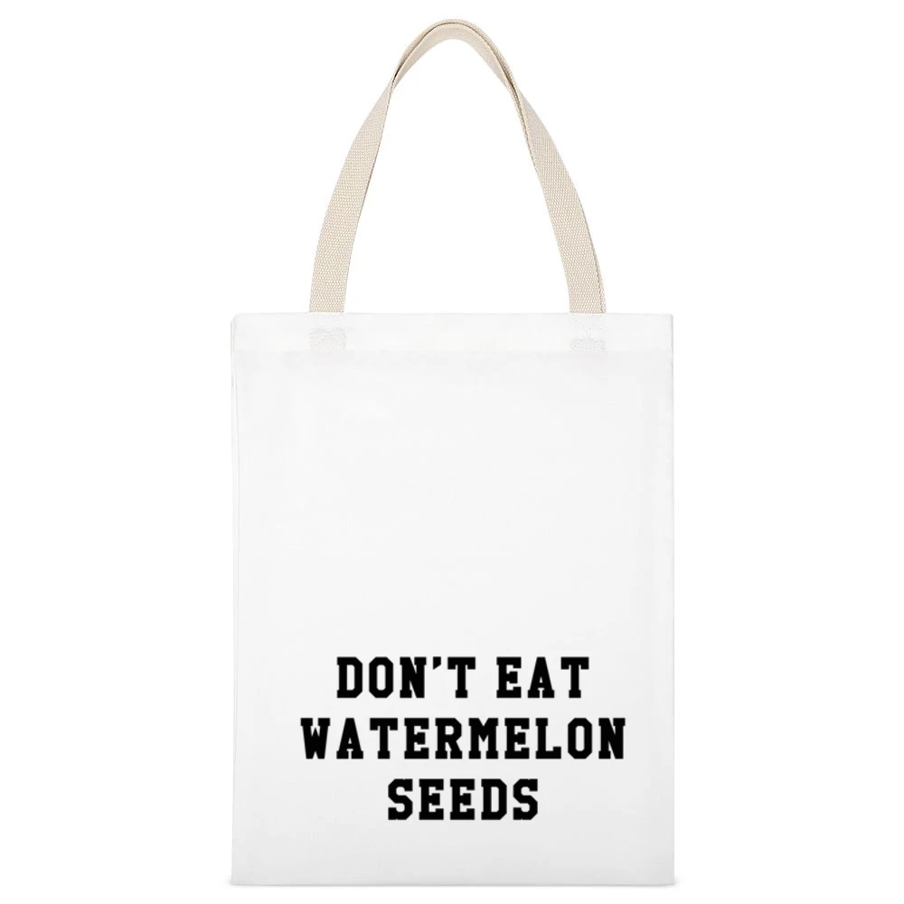 Dont Eat Watermelon Seeds Funny Pregnancy Cool Graphic Baby White Canvas Tote Shopping Bag