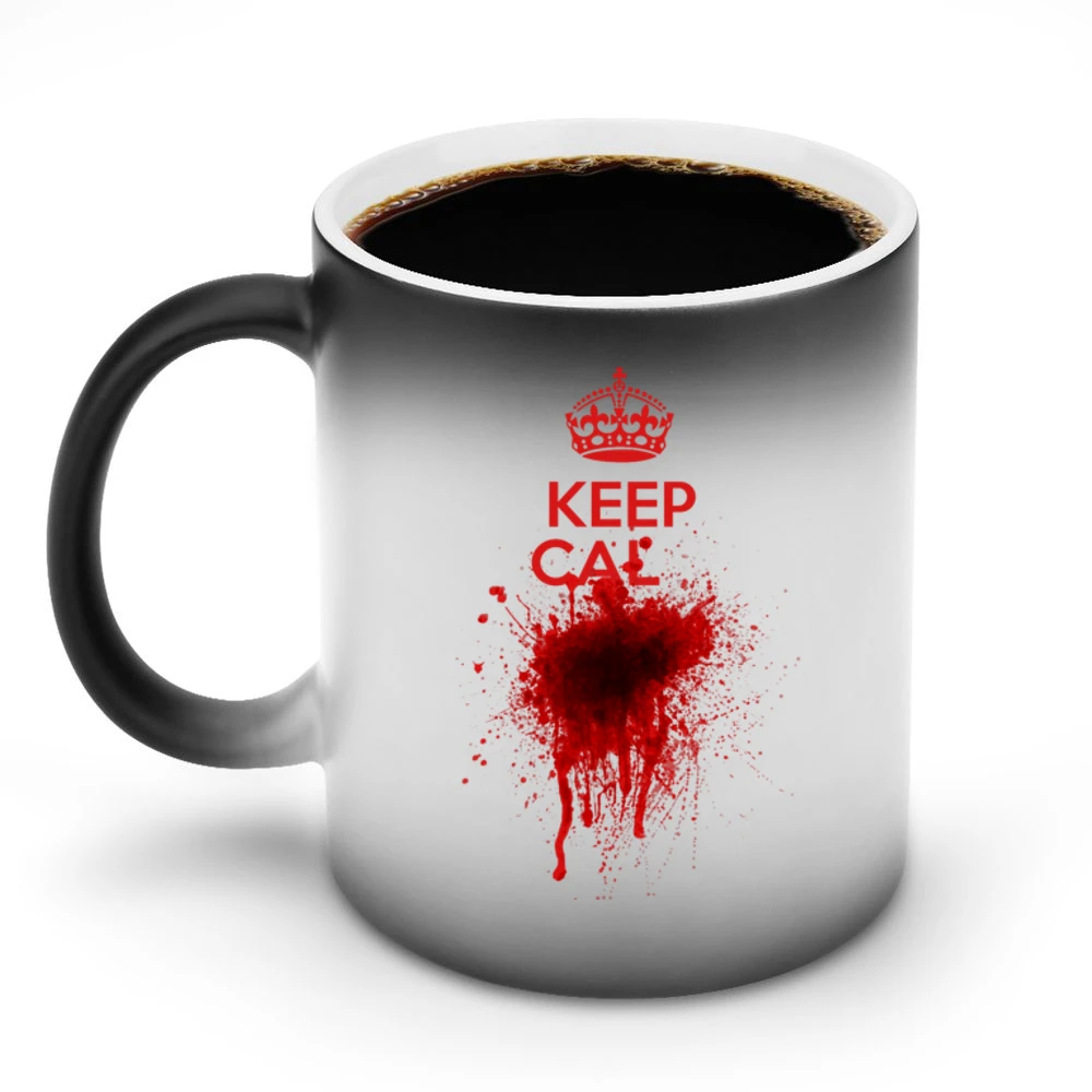 Dont Keep Calm Funny Blood Splatter Parody Graphic Tee Shirt Discoloration Mug