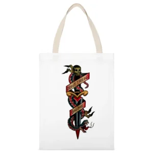 Don't thread on me White Canvas Tote Shopping Bag