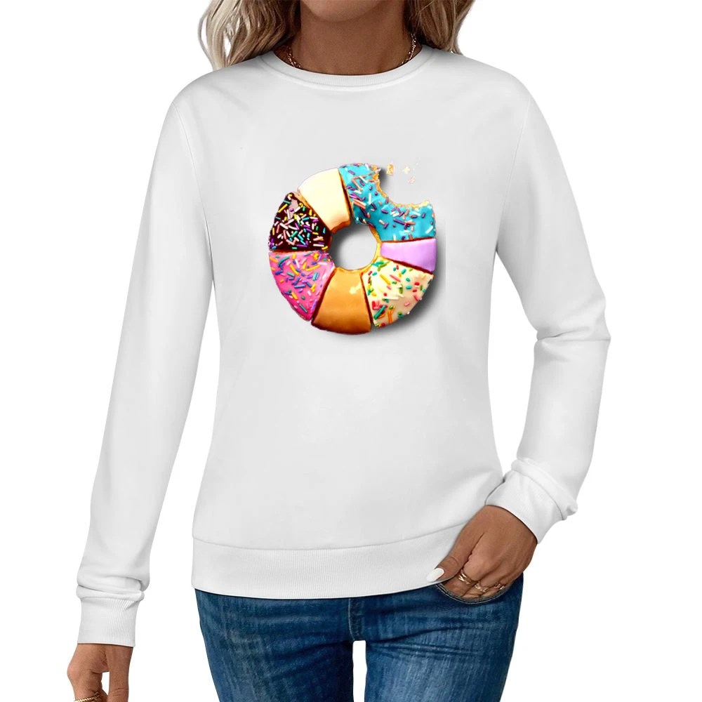 Donut Flavors Different Types Fun Food Tee Shirt Women Pullover Sweatshirt