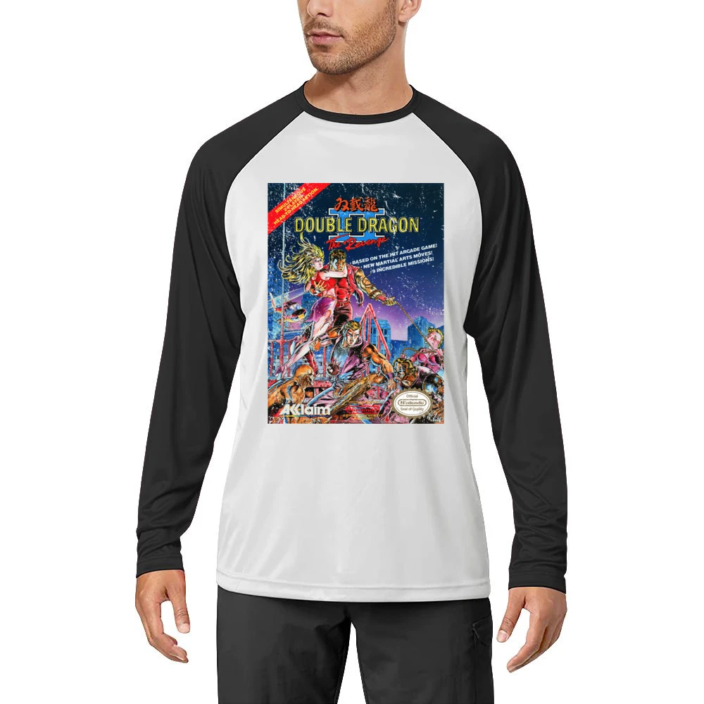 Double Dragon 2 Nes Nintendo Old School Retro Video Game Fan Distresse Men Long Sleeve T-Shirt