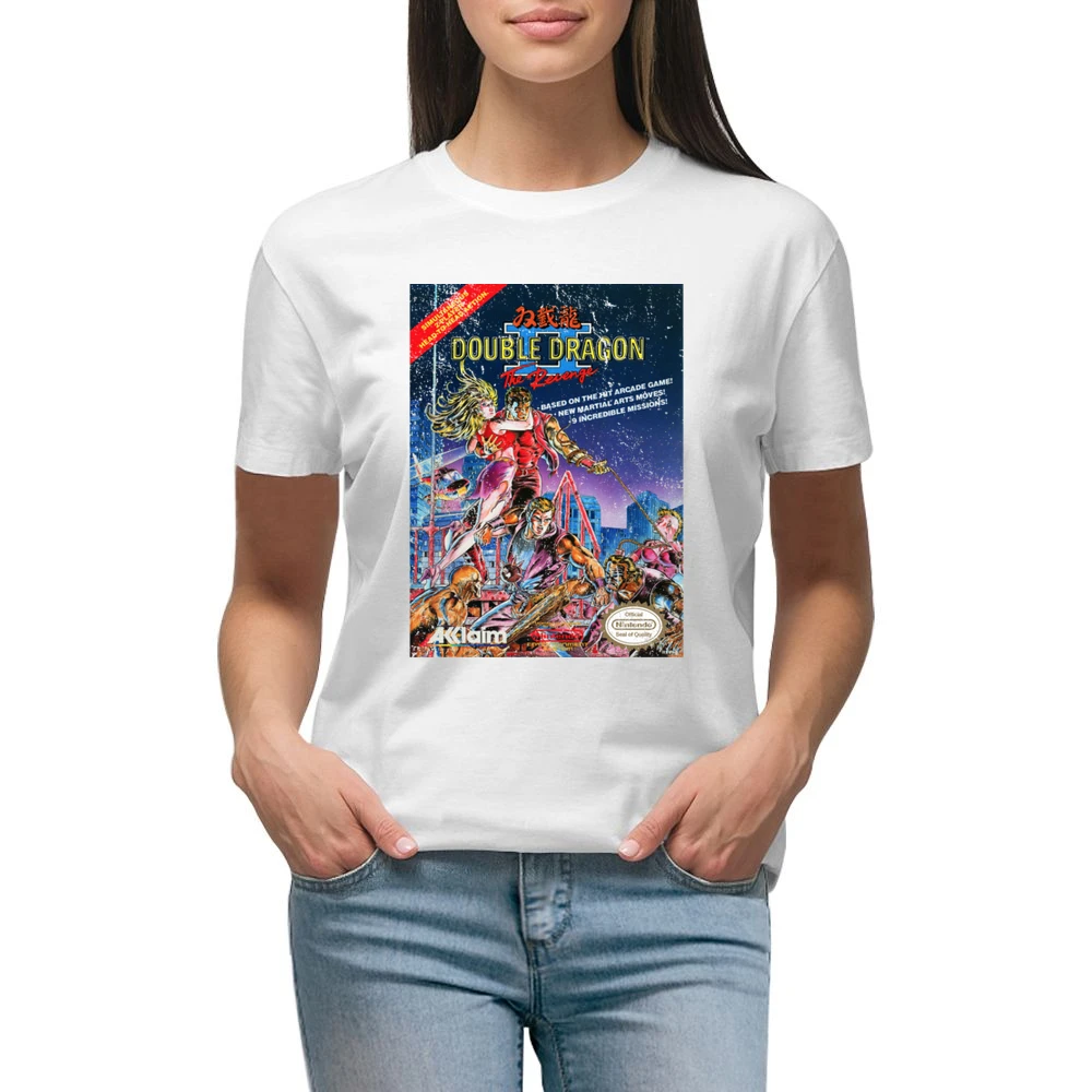 Double Dragon 2 Nes Nintendo Old School Retro Video Game Fan Distresse Premium Women Ladies T-shirt