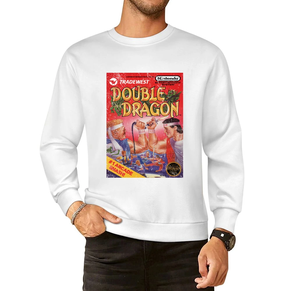 Double Dragon Nes Nintendo Old School Retro Video Game Fan Distressed European Size Pullover Sweater