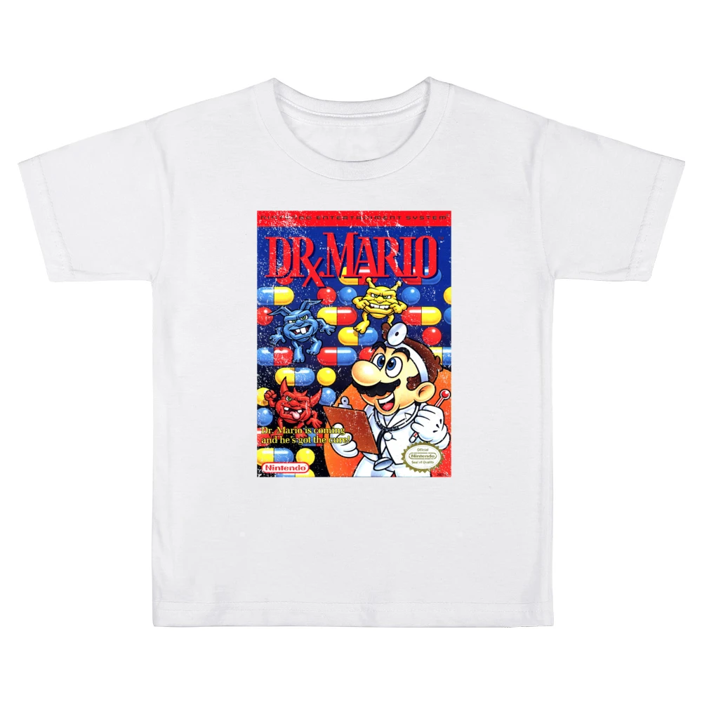 Dr Mario Nes Nintendo Old School Retro Video Game Fan Distressed T Shi Kids Boys Girls T-Shirt